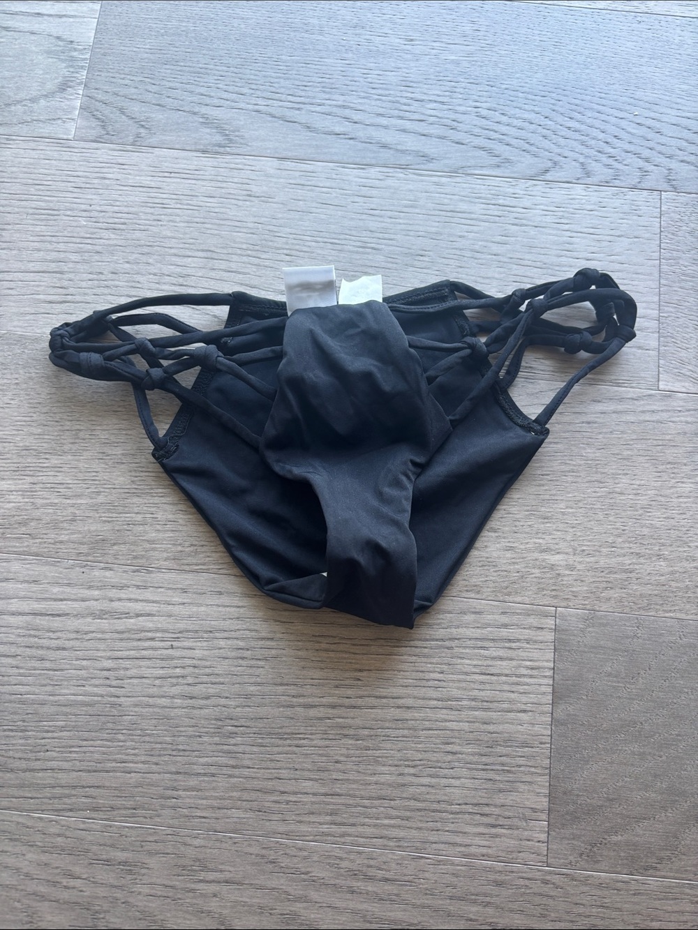 Women’s Black Strappy Swim Bottom